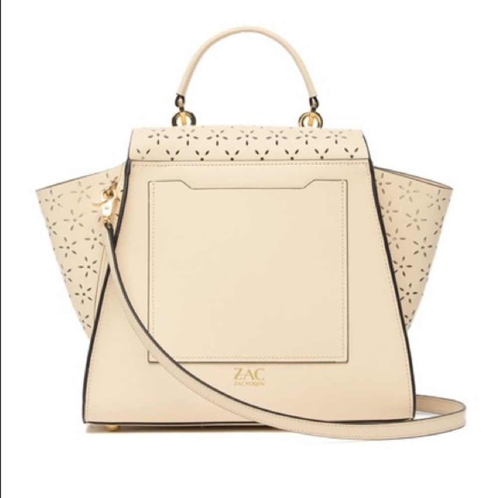 NWT Zac Posen Feminine Lasercut Eartha Floral Ivory Purse - Picture 6 of 13